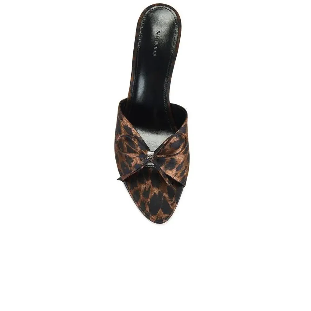 Balenciaga Knife Bow Sandal in Leopard Silver 40 - Picture 3 of 8